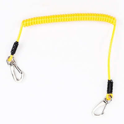 Pantone Color Wire Coil Lanyard Plastic Hook String Loop مع نهايتين