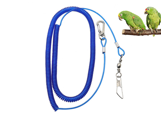حبل زنبركي من الصلب الملفوف لحماية الطيور الزرقاء الشفافة بطول 5 أمتار لمنع الببغاء من الطيران
