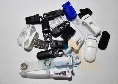 البلاستيك ABS آمنة مصاصة حمالة كليب مقاطع الشريط الحبل الأسود / الأبيض / الأزرق